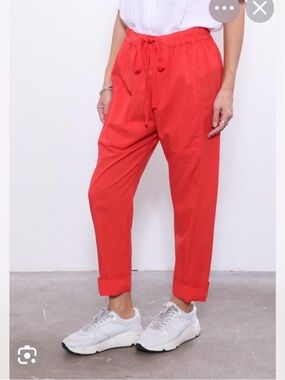 XiRENA Vibrant Red Elastic Waist Pants